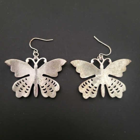 Lucky Brand Purple Butterfly Dangle Earrings Womens Fashion Jewelry Rare - Picture 8 of 10